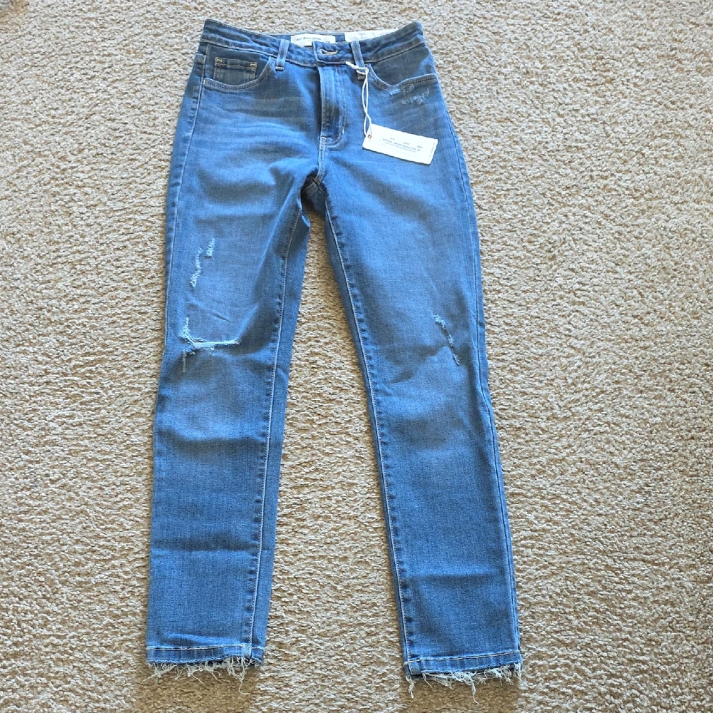 Just Black Denim Women's High Rise Blue Distressed Skinny Jeans